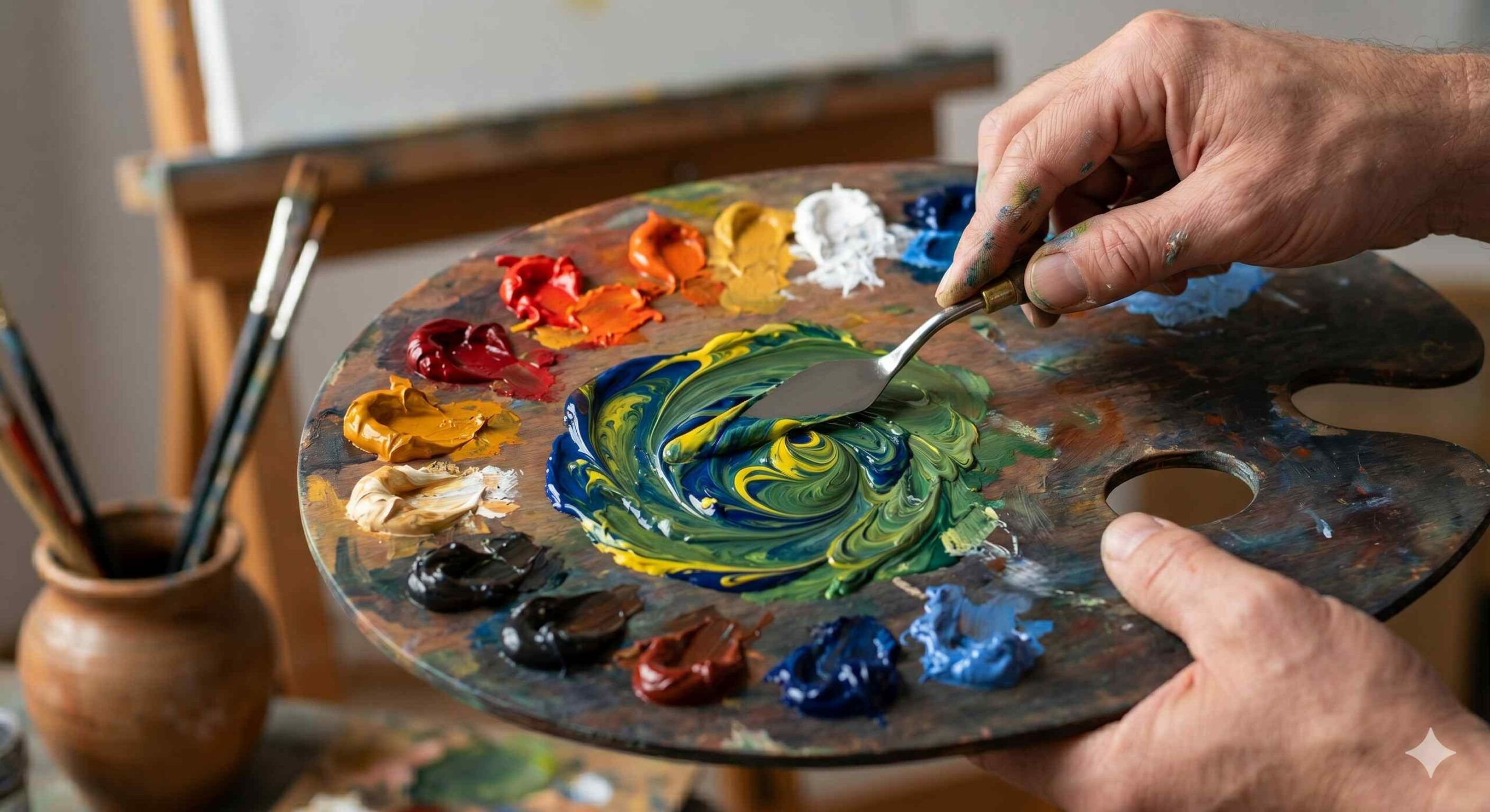 Mélange des pigments